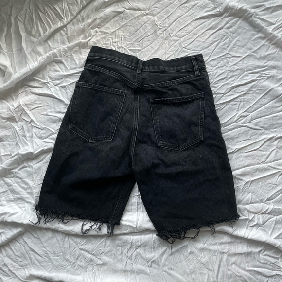 Agolde Black Denim Mid Rise 90's Short Size 24 - Picture 5 of 6